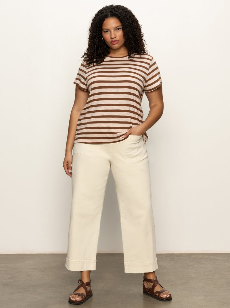 The Perfect Tee Earth Pink / Sepia Stripe Extended Sizing alt 3