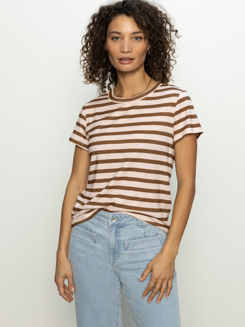 The Perfect Tee Earth Pink / Sepia Stripe alt 3