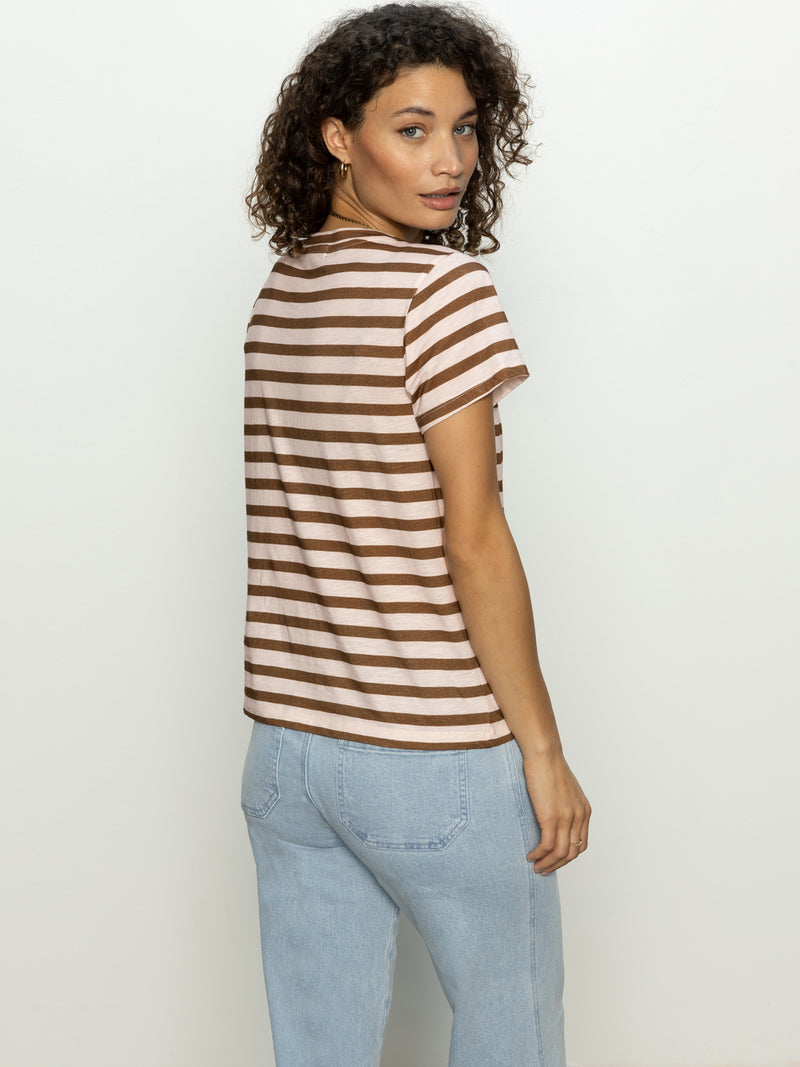 The Perfect Tee Earth Pink / Sepia Stripe alt 2