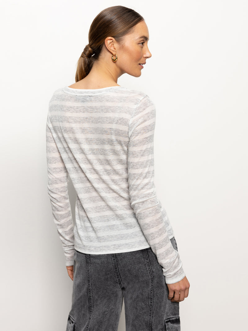 Femme Crew Stripe Tee Dewey Grey / Chalk Stripe alt 2