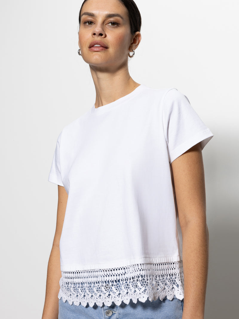 Lace Remix Perfect Tee White