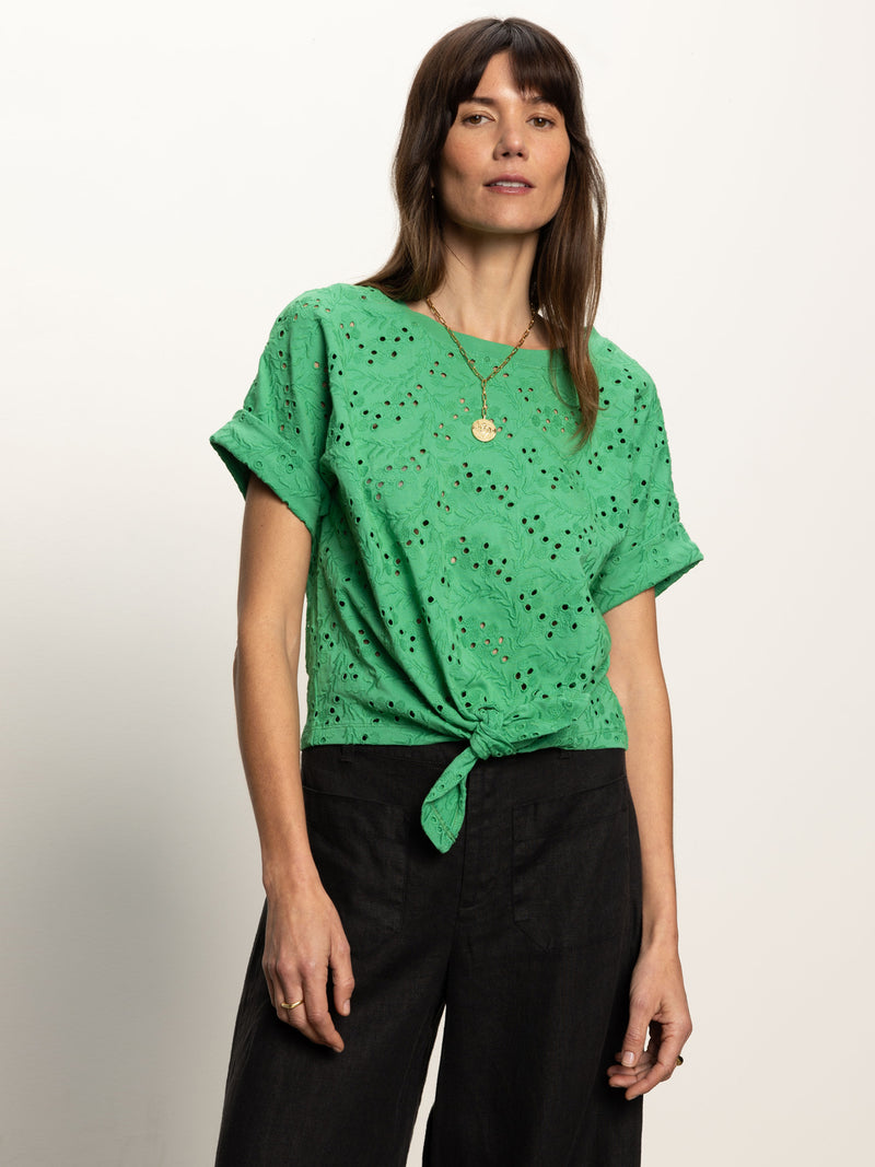 All Day Eyelet Tee Palm alt 2