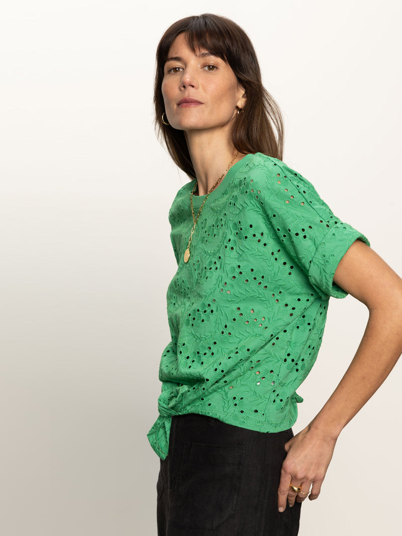 All Day Eyelet Tee Palm alt 3