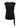 The Sanctuary Clothing side tie muscle tee in black features a sleeveless design with a round neckline and asymmetrical tie detail for a modern, draped look. Displayed against a plain white background.