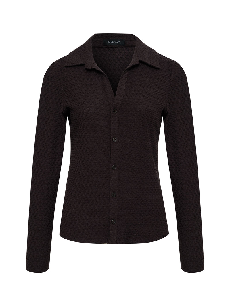 Textured Knit Dreamgirl Top Semi Sweet alt 6