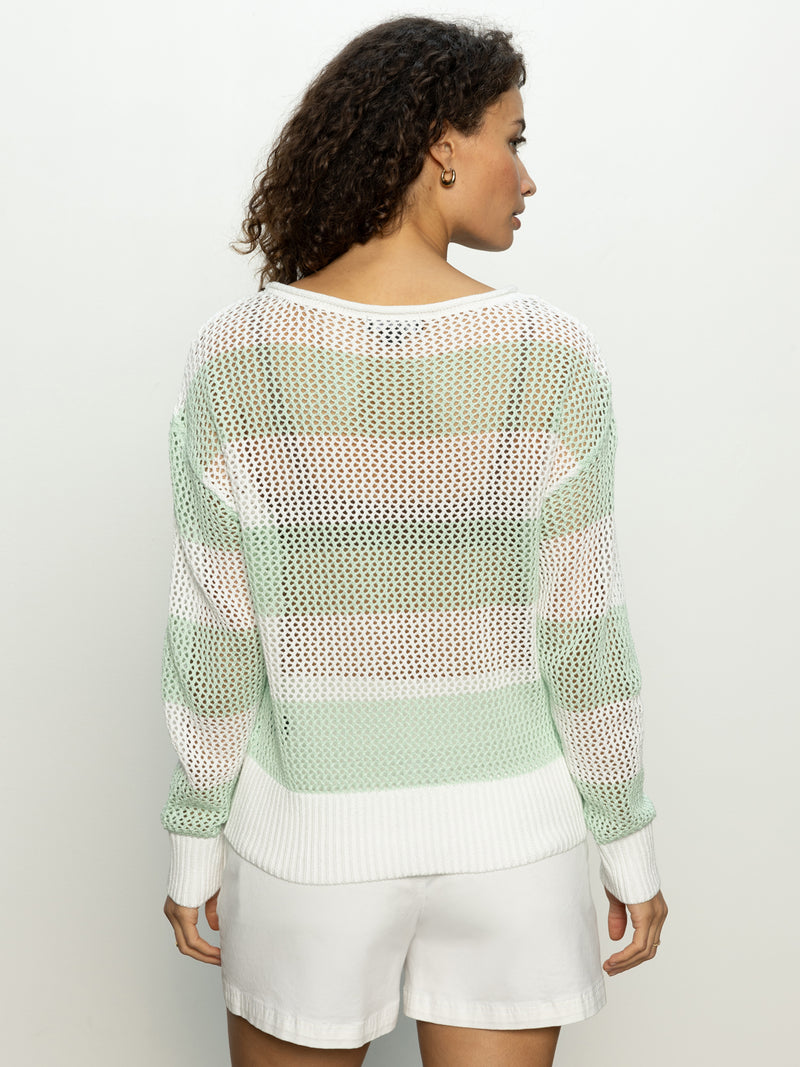 Open Knit Sweater Mint Tea / Chalk alt 1