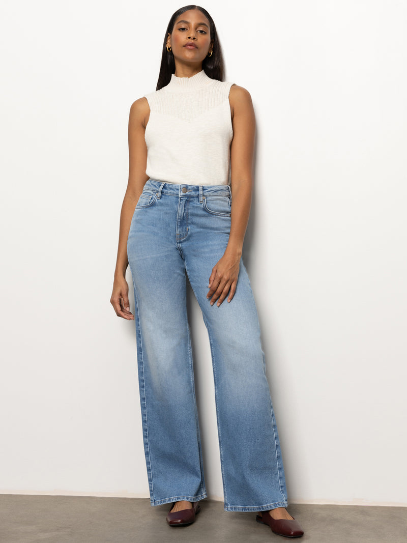Rib Detail Mock Tank Light Oat alt 3