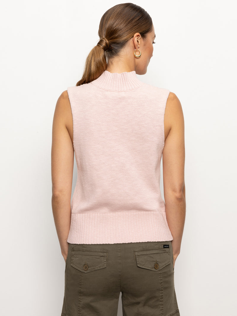 Rib Detail Mock Tank Rosewood alt 2