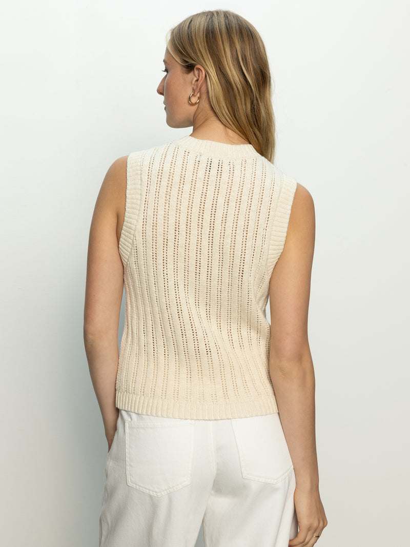 Pointelle Shell Sweater Eco Natural alt 1