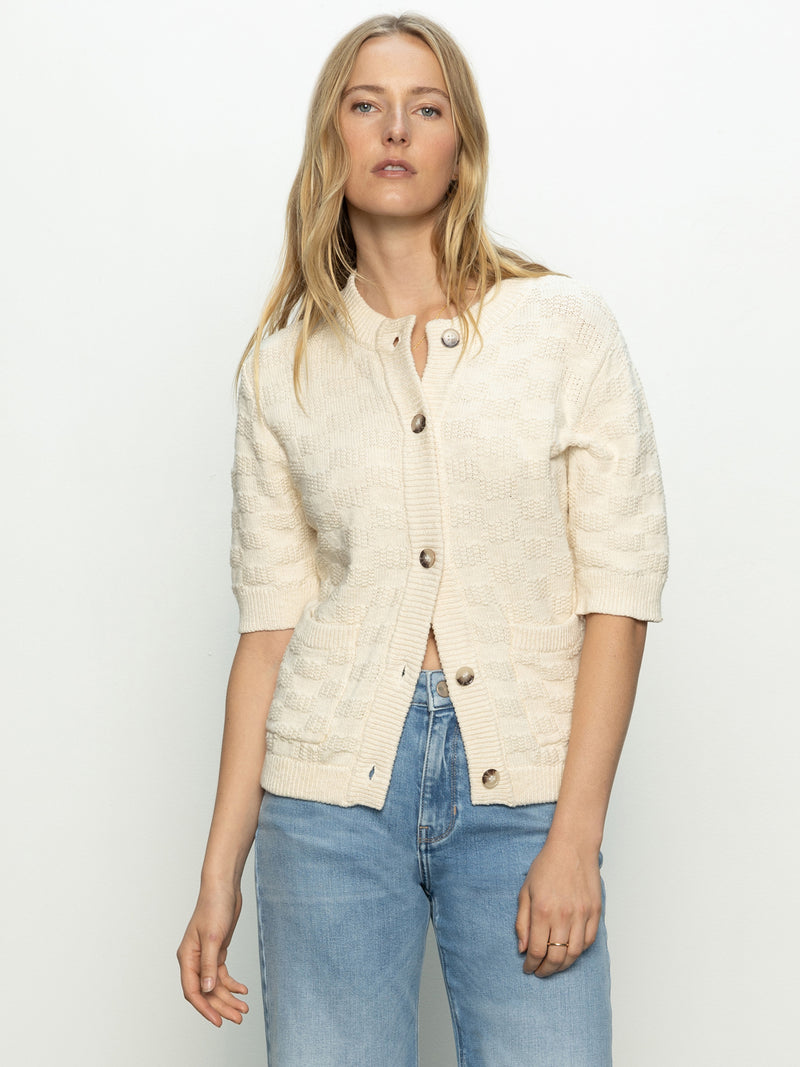 Textured Knitted Jacket Eco Natural alt 1