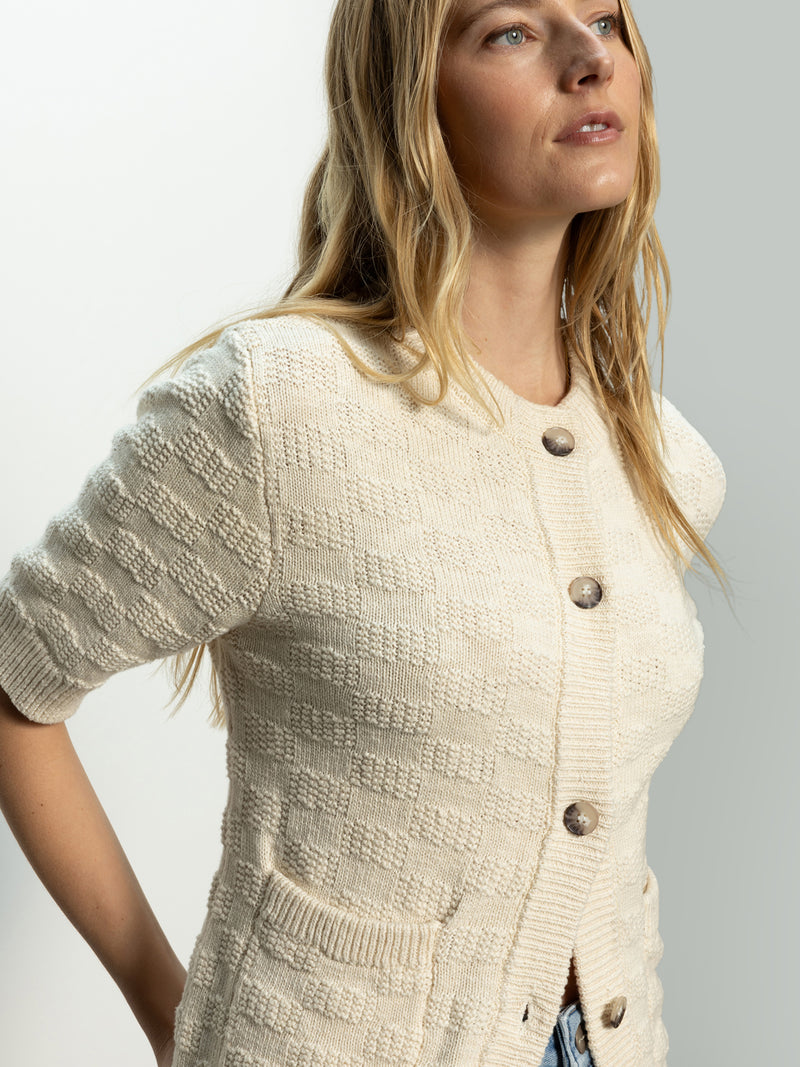 Textured Knitted Jacket Eco Natural