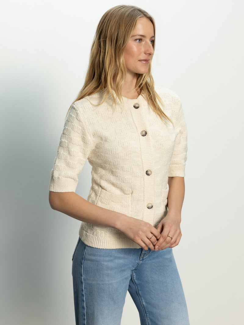 Textured Knitted Jacket Eco Natural alt 3