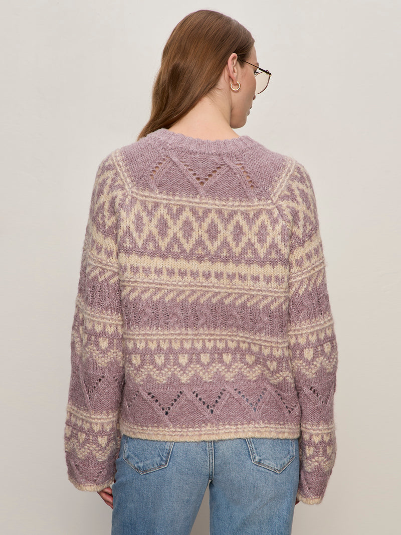 Fairisle Crew Neck Sweater Twilight Mauve Multi alt 3