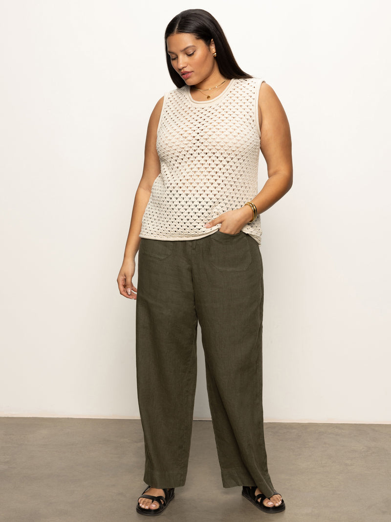 Crochet Shell Sweater Eco Natural Extended Sizing alt 3