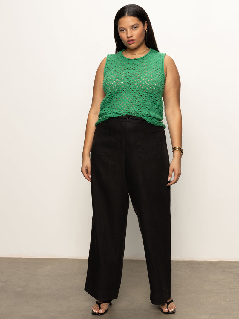 Crochet Shell Sweater Palm Extended Sizing alt 3