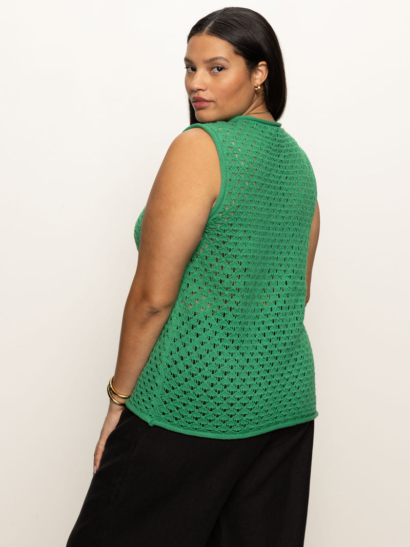 Crochet Shell Sweater Palm Extended Sizing alt 2