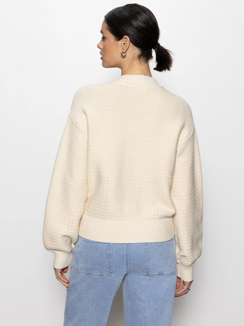 Knitted Bomber Jacket Muslin alt 2