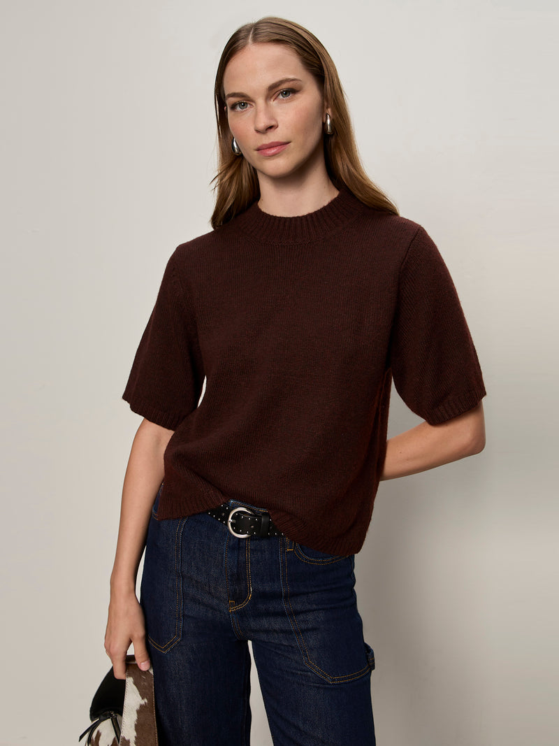 Perfect Sweater Tee Dark Crimson alt 2