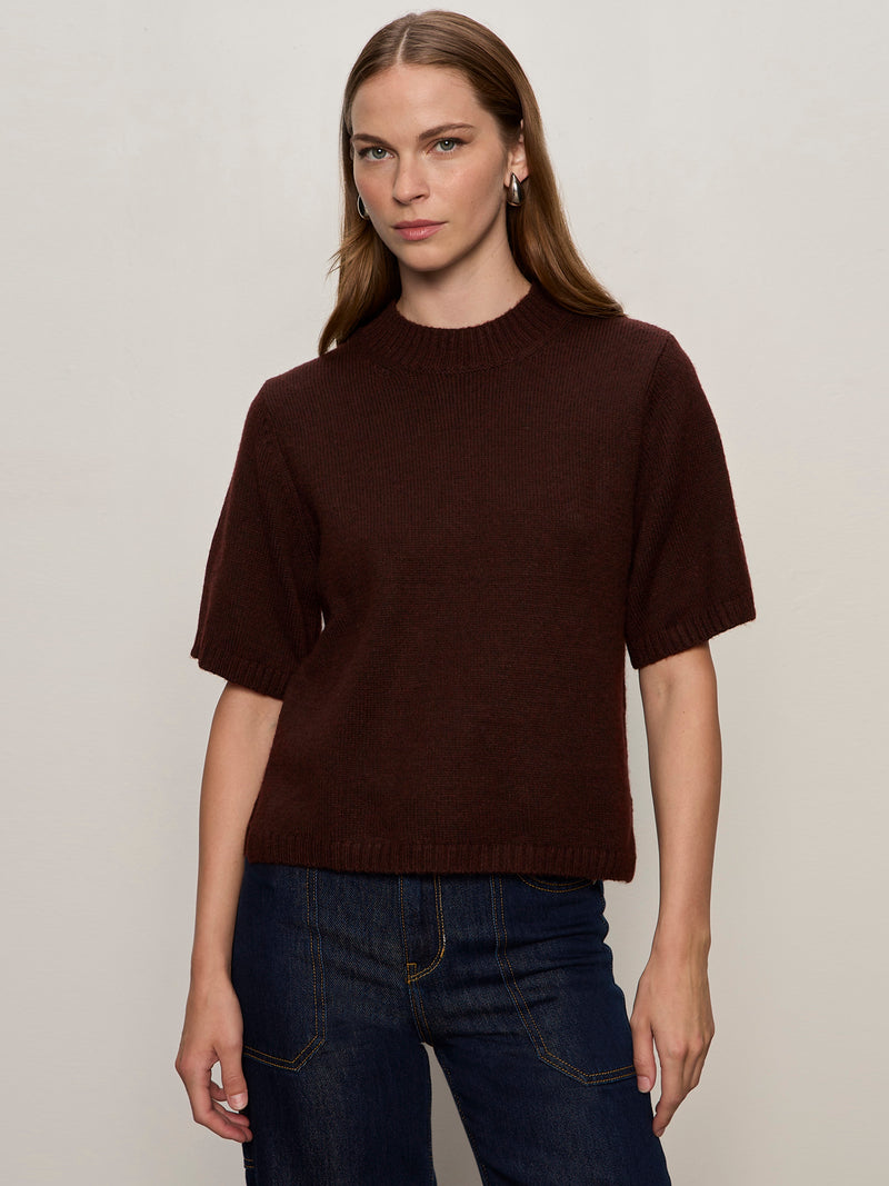 Perfect Sweater Tee Dark Crimson alt 1