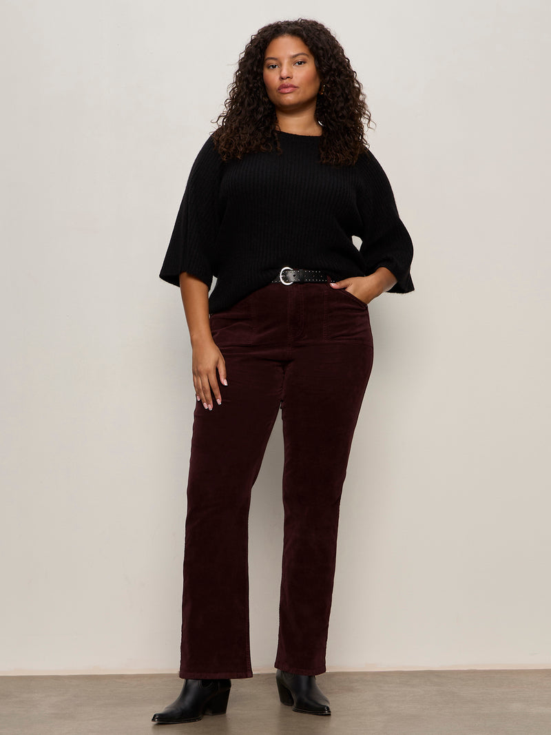 Ribbed Sweater Tee Black Extended Sizing alt 5