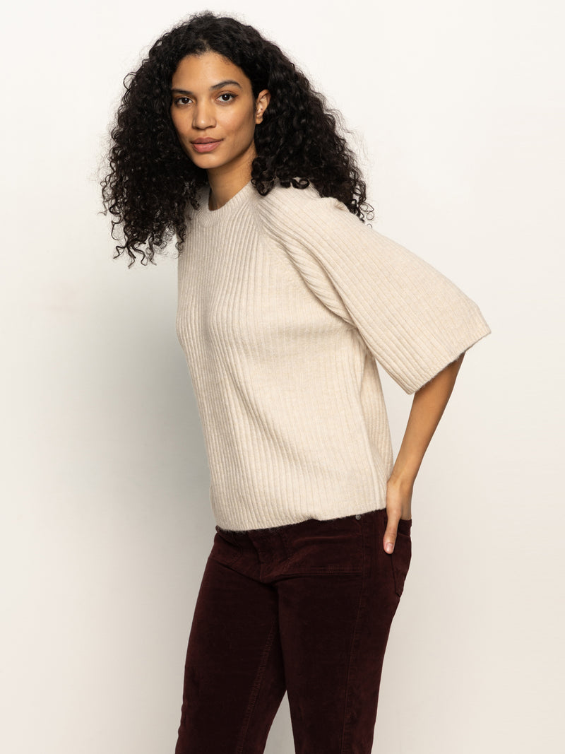 Ribbed Sweater Tee Mother Of Pearl alt 3