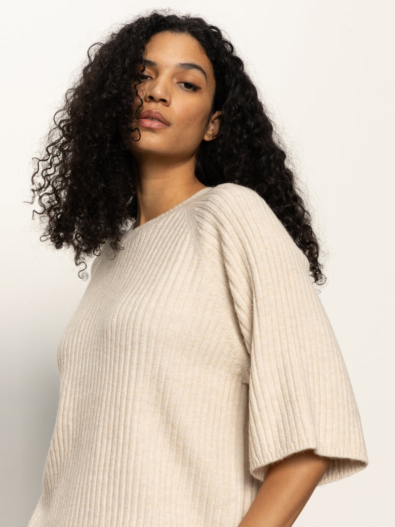 Ribbed Sweater Tee Mother Of Pearl