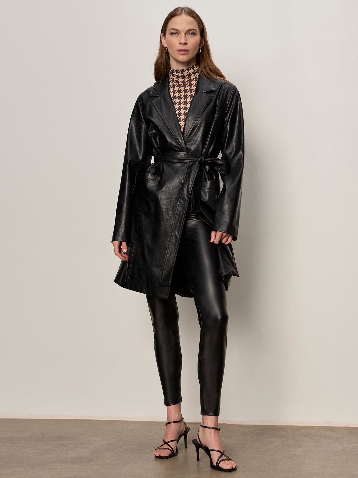 Vegan Leather Coat Black
