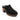 The emersyn mule black by Sanctuary Clothing features a black suede upper, wooden platform heel, brass stud accents around the base, and a closed-toe design.