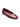 The gigi ballet flat in black wine by Sanctuary Clothing is a shiny burgundy patent leather shoe with a rounded toe and slight heel, shown on a white background.