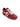 The Sanctuary Clothing lola sneaker in crimson natural features white laces, white side stripes, and a tan rubber sole, photographed at a slight angle against a white background.