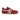 The lola sneaker crimson natural by Sanctuary Clothing features maroon suede and leather with cream laces, side stripes, and a tan rubber sole, shown in a side profile view.