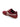 The Sanctuary Clothing lola sneaker crimson natural features a maroon color with white laces and stripes, a brown rubber sole, and suede-like texture, displayed at an angle on a white background.