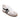 The Lola Sneaker by Sanctuary Clothing features a white upper with black stripes, white laces, a light gray suede toe cap, and a light brown sole, shown on a white background.