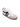 The Lola Sneaker by Sanctuary Clothing features a white upper with black stripes, white laces, a light gray suede toe cap, and a light brown sole, shown on a white background.
