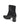 The Sanctuary Clothing rory stretch bootie in black features a rounded toe and a thick, cylindrical block heel, displayed at a three-quarter rear angle on a white background.