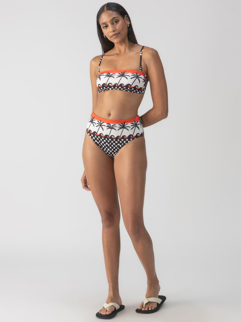 Beach Conversations Reversible Bandeau Bikini Top Black alt 2