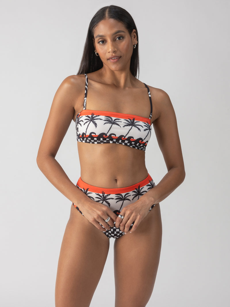 Beach Conversations Reversible Bandeau Bikini Top Black