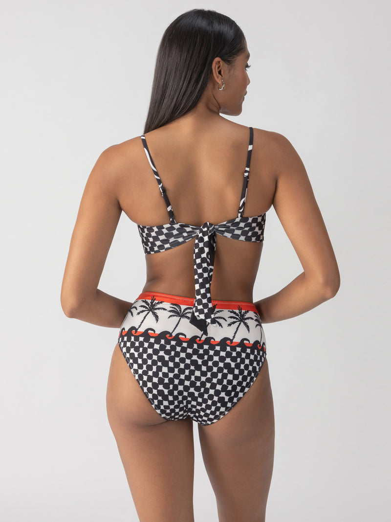 Beach Conversations Reversible Bandeau Bikini Top Black alt 1