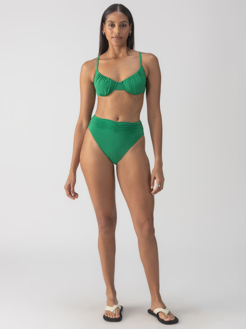 Beach Goddess Excess Shirr Cup Bikini Top Perky Palm alt 2