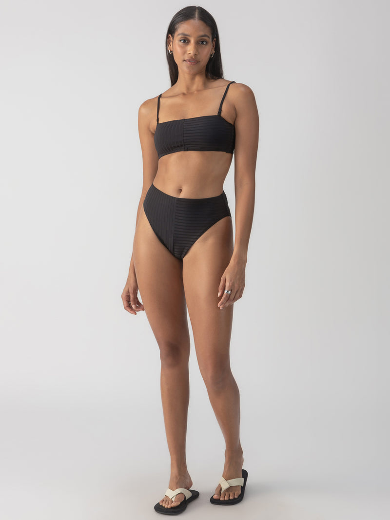 Refresh Rib Bandeau Bikini Top Black alt 2