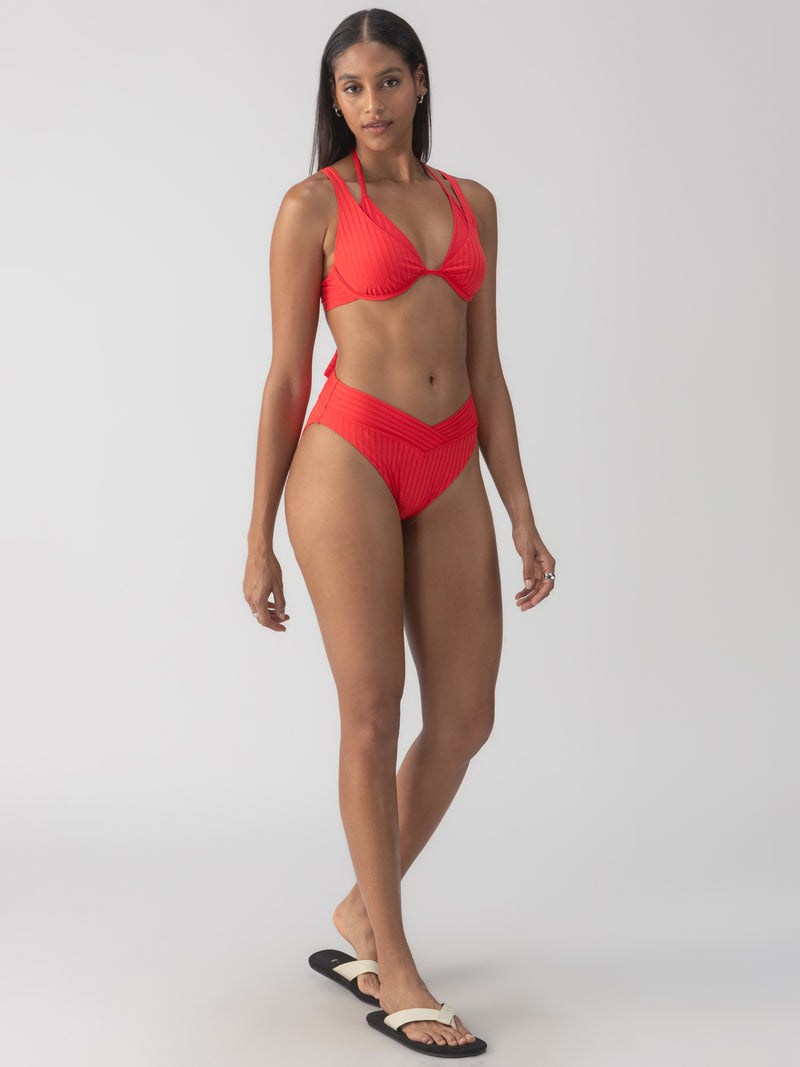 Refresh Rib Double Layer Underwire Bikini Top Mars Red alt 2